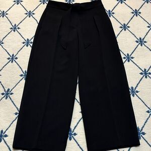 White House Black Market The Wide Leg Crop Belted Trouser - Black